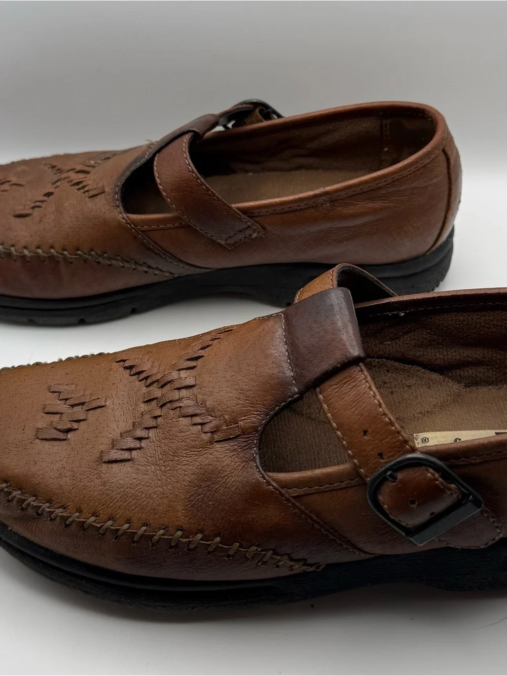 Brown Leather Women’s Slip-On Casual Shoes